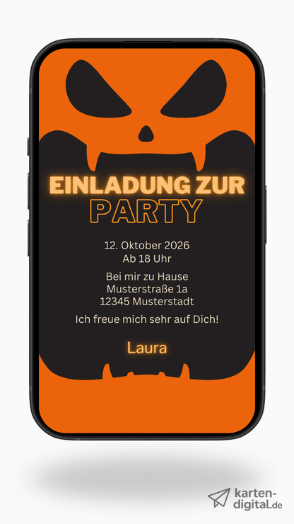 Digitale Halloween - Einladung – gruselig - cool & perfekt für deine Party - karten - digital