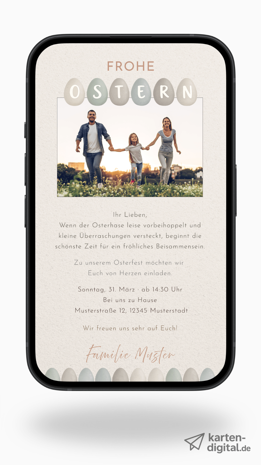 Digitale Ostereinladung – Osterfest & Fotokarte - karten - digital