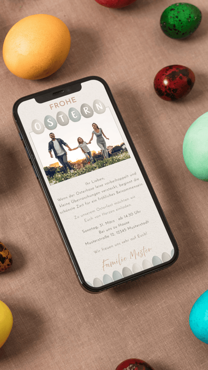 Digitale Ostereinladung – Osterfest & Fotokarte - karten - digital