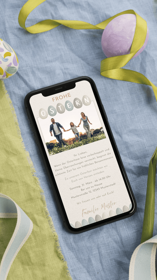 Digitale Ostereinladung – Osterfest & Fotokarte - karten - digital