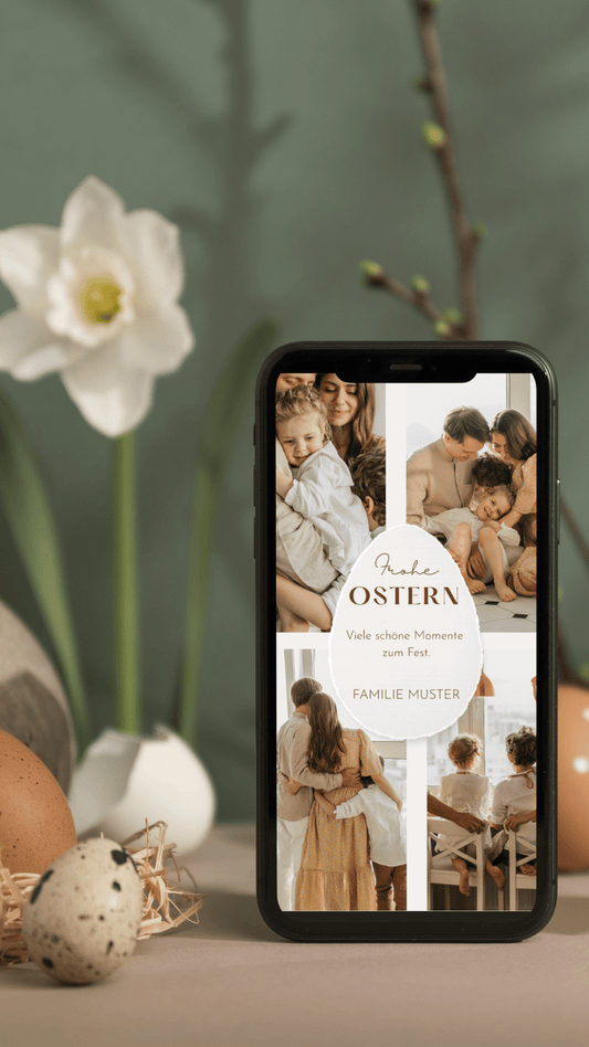 Digitale Osterkarte – Fotocollage & Frühlingsruhe - karten - digital