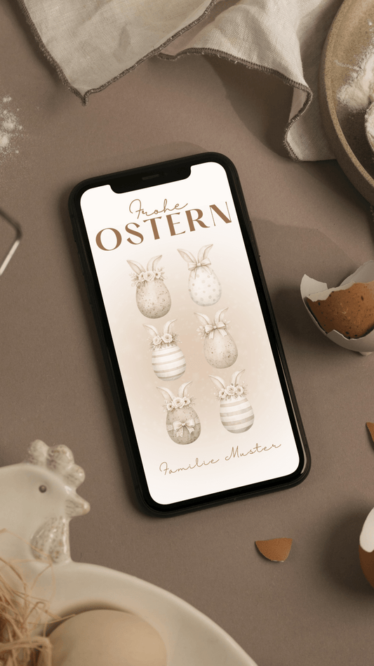 Digitale Osterkarte – Frühlingshafte Ostereier - karten - digital
