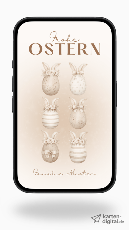 Digitale Osterkarte – Frühlingshafte Ostereier - karten - digital