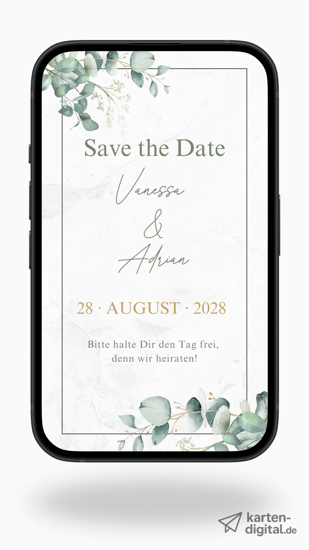 Digitale Save - the - Date Karte – Eukalyptus Elegant - karten - digital