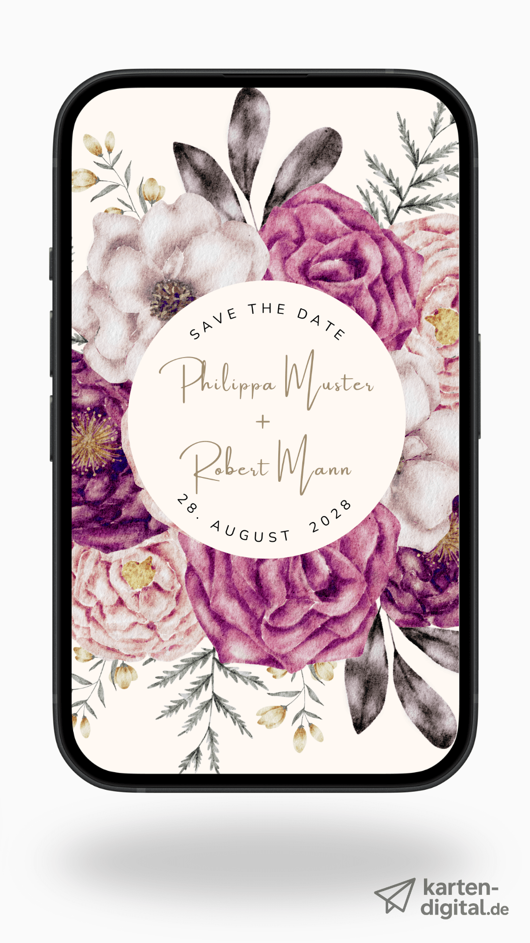 Digitale Save - the - Date Karte – Florale Kollektion - karten - digital