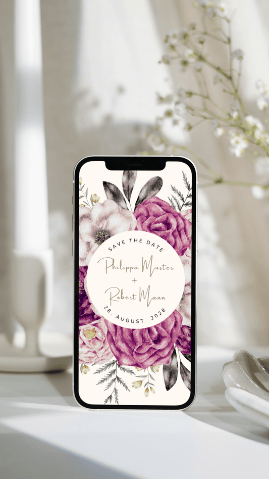 Digitale Save - the - Date Karte – Florale Kollektion - karten - digital