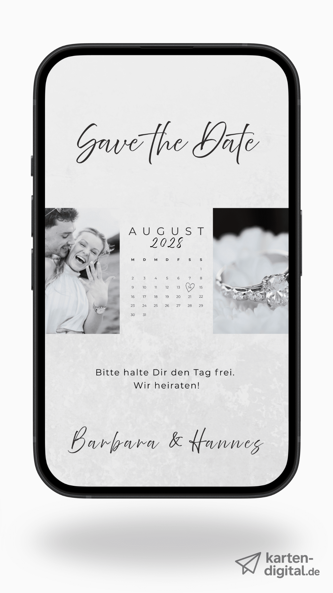 Digitale Save - the - Date Karte – Fotocollage & Kalender - karten - digital