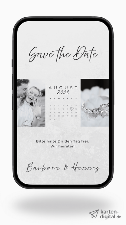 Digitale Save - the - Date Karte – Fotocollage & Kalender - karten - digital