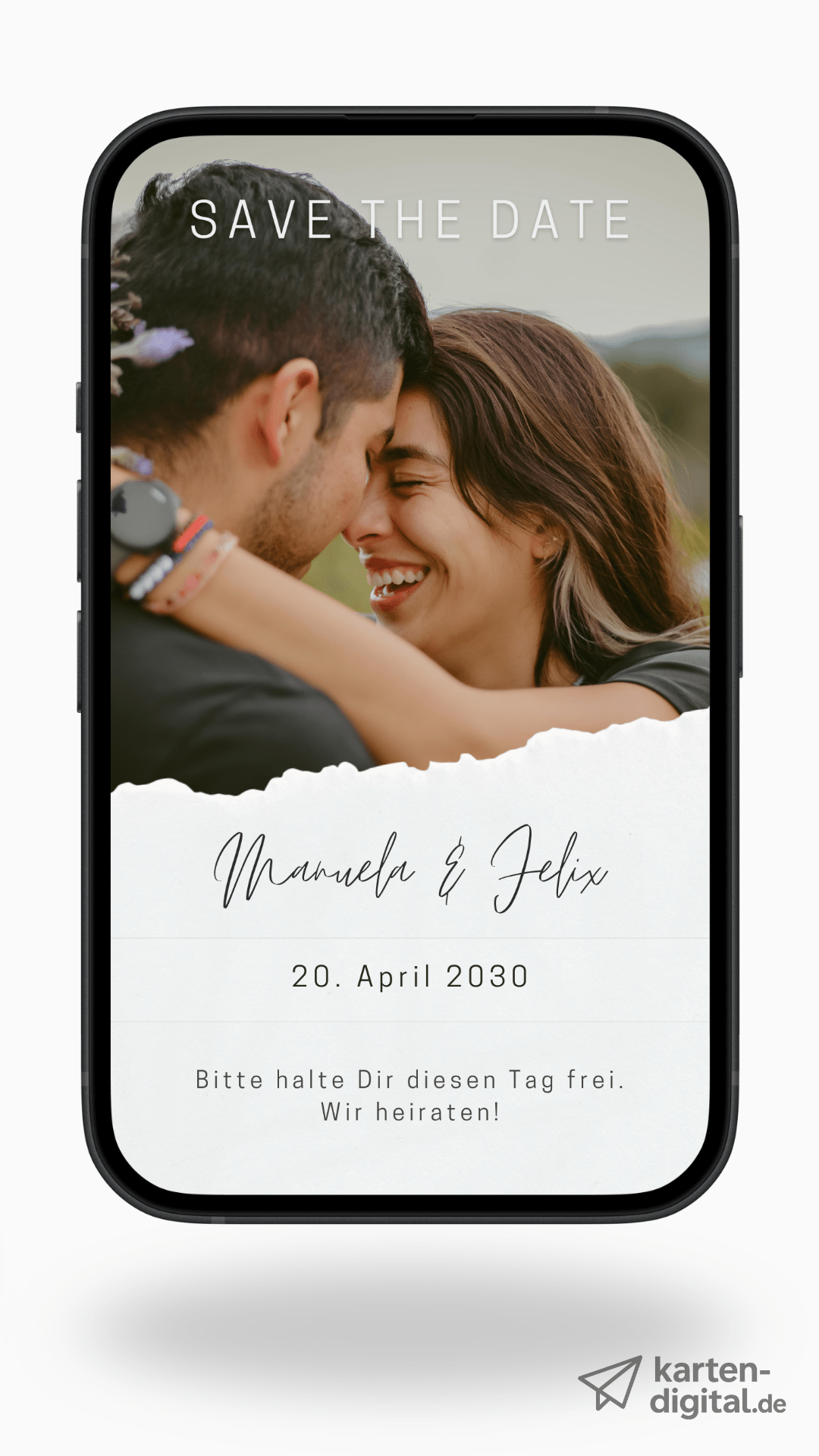 Digitale Save the Date Karte – Fotodesign & klare Typografie - karten - digital