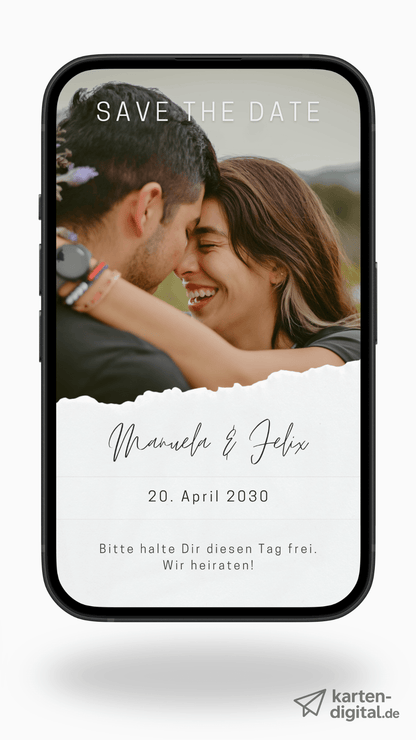 Digitale Save the Date Karte – Fotodesign & klare Typografie - karten - digital
