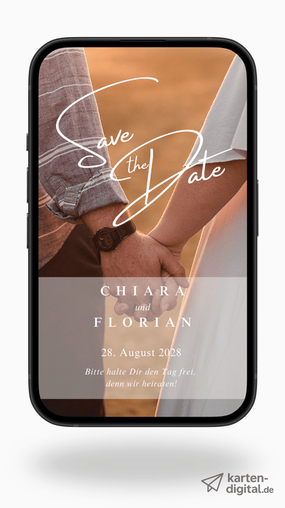 Digitale Save - the - Date Karte – Golden Hour - karten - digital