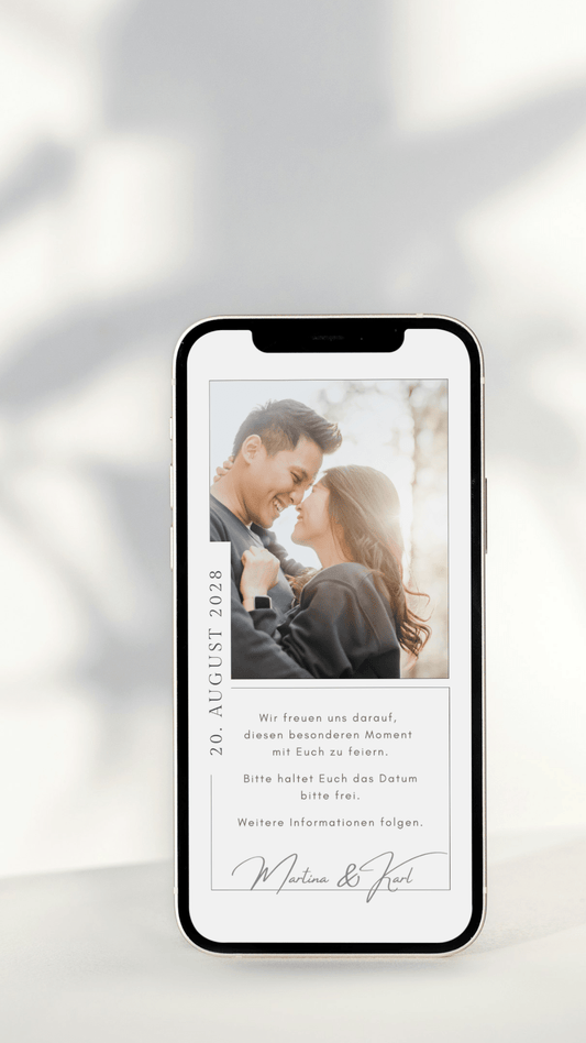 Digitale Save - the - Date Karte – Klar & Fotobasiert - karten - digital