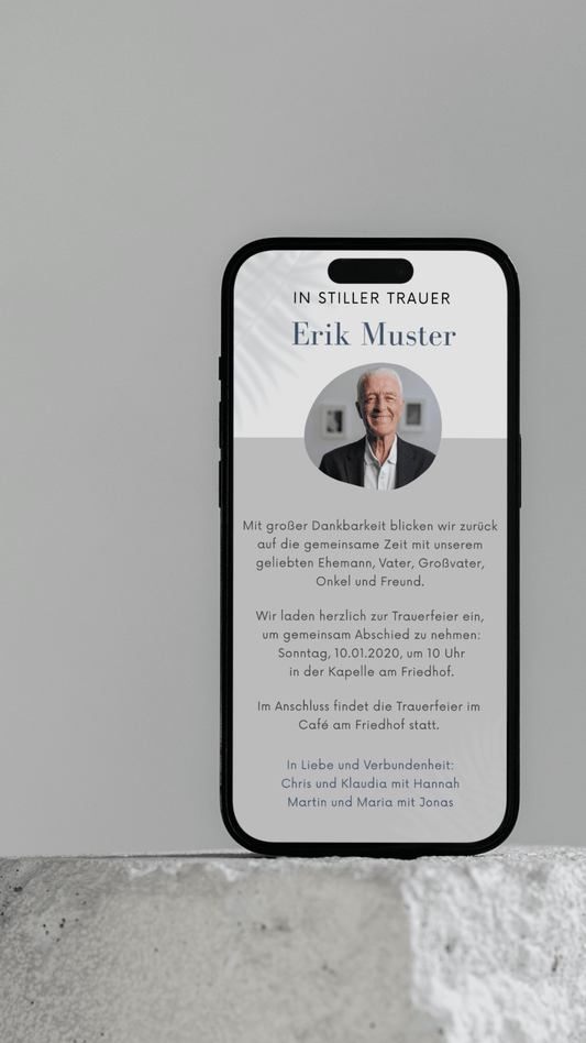 Digitale Trauerkarte – Ruhige Eleganz - karten - digital