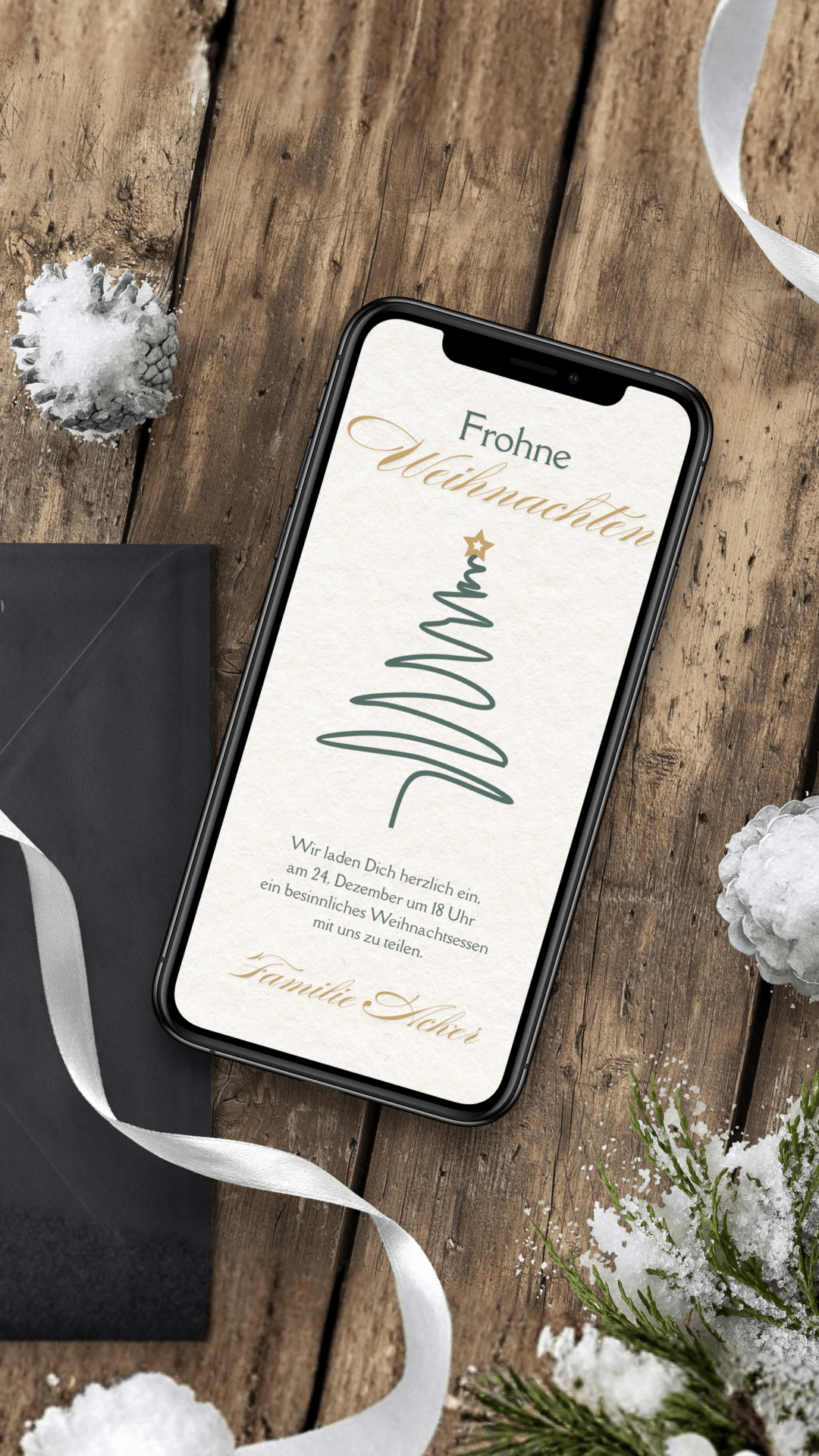 Digitale Weihnachtskarte – Elegant & Besinnlich - karten - digital