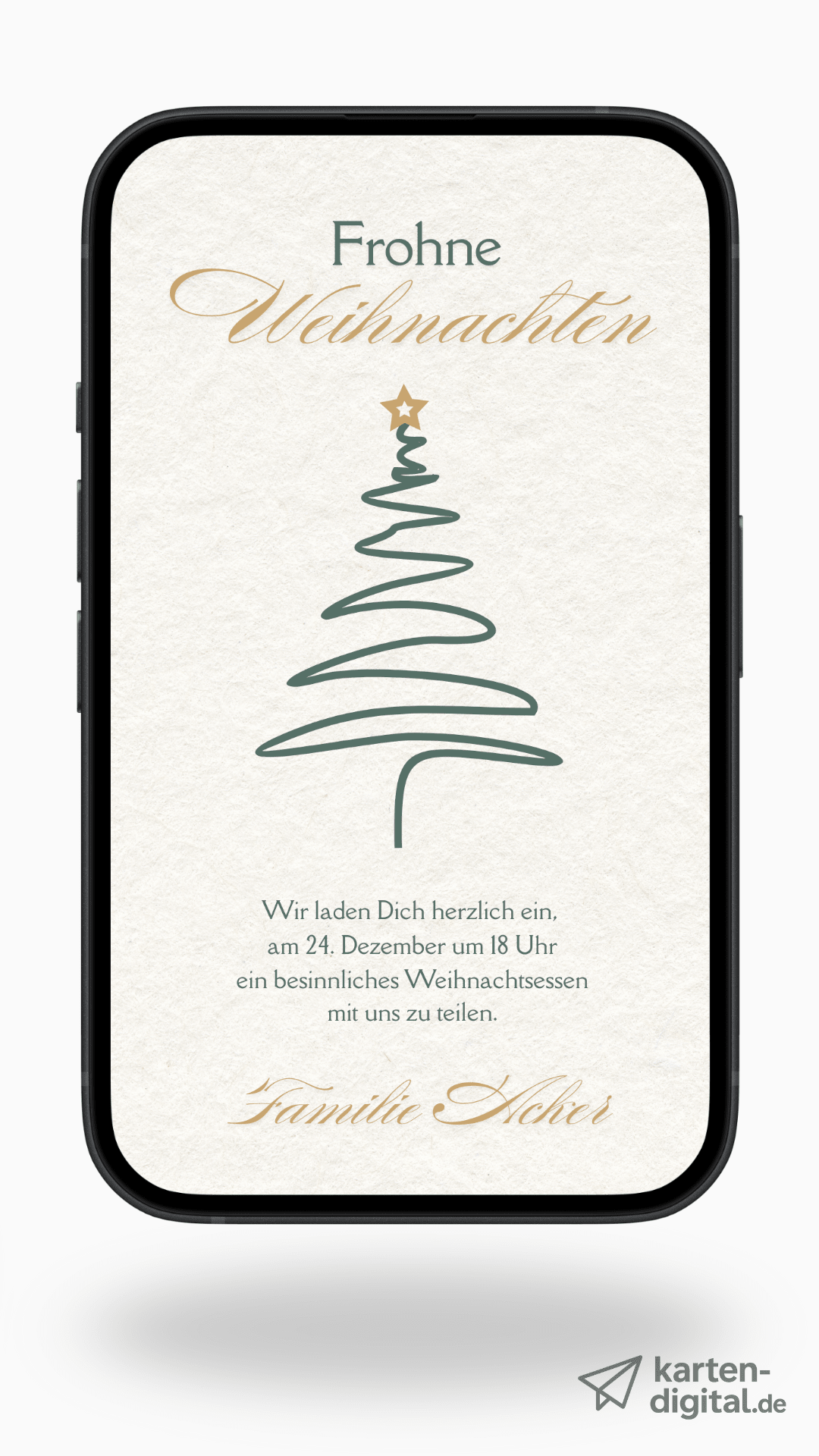 Digitale Weihnachtskarte – Elegant & Besinnlich - karten - digital