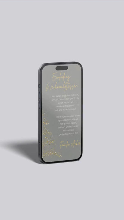 Digitale Einladung zum Weihnachtsessen – elegant, warm und festlich gestaltet