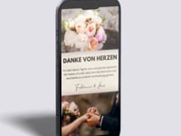 Digitale Dankeskarte Hochzeit – Blumen & Fotodesign