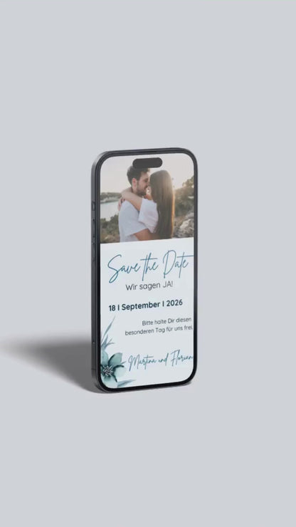 Save the Date Karte digital – Elegant, frisch & persönlich eure Hochzeit ankündigen