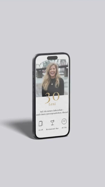 Digitale Einladung Geburtstag – Elegant & Minimalistisch