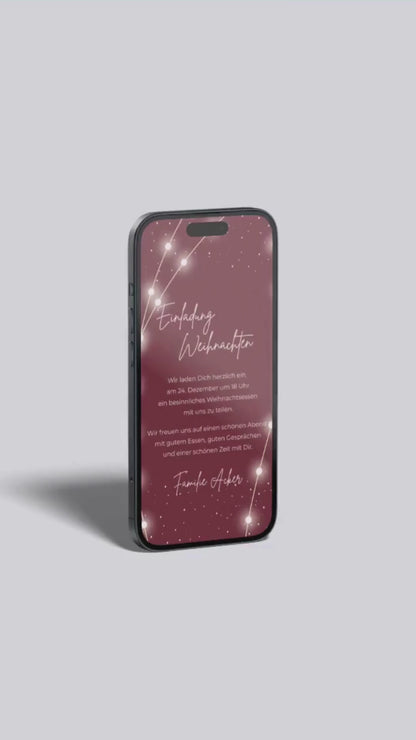 Digitale Einladung zu Weihnachten – modern, elegant & stimmungsvoll