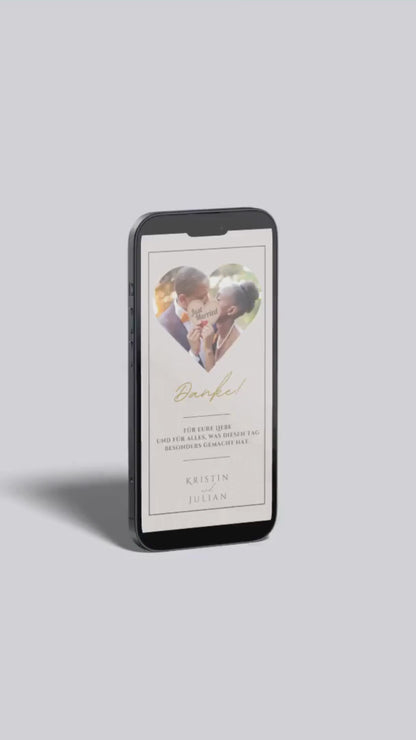 Digitale Dankeskarte Hochzeit – Elegant & Persönlich