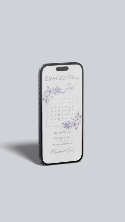Save the Date Karte digital – Zart, elegant und natürlich