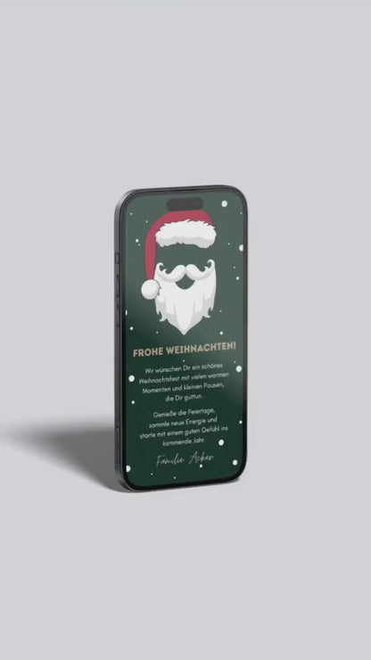 Digitale Weihnachtskarte – Santa & festlicher Look