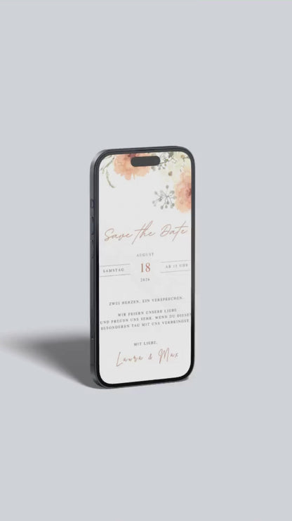 Save the Date Karte digital – Warmherzig, elegant und persönlich