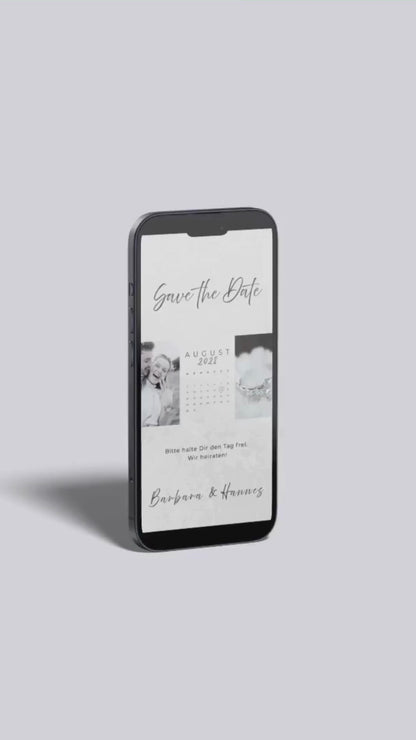 Digitale Save-the-Date Karte – Fotocollage & Kalender