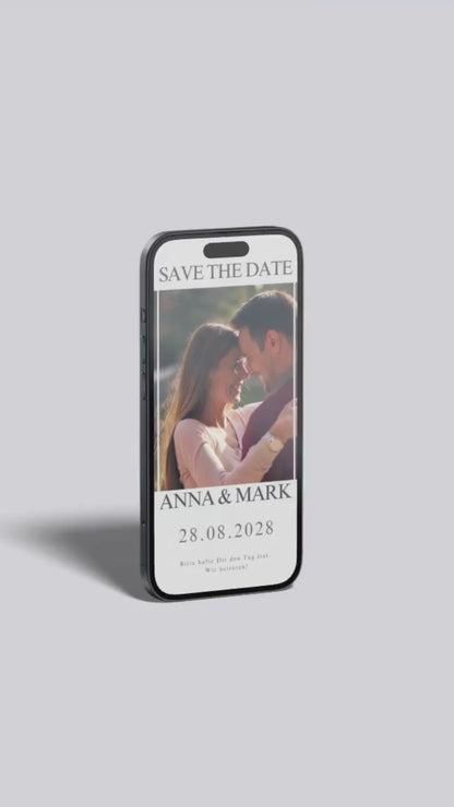 Digitale Save-the-Date Karte – Linien & Modern