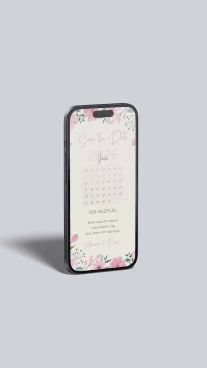 Save the Date Karte digital – Zart, verspielt und persönlich eure Hochzeit ankündigen