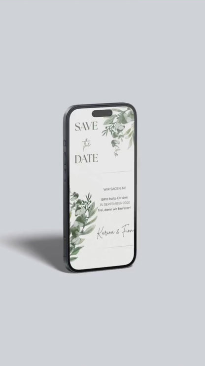 Save the Date Karte digital – Natürlich elegant eure Hochzeit ankündigen