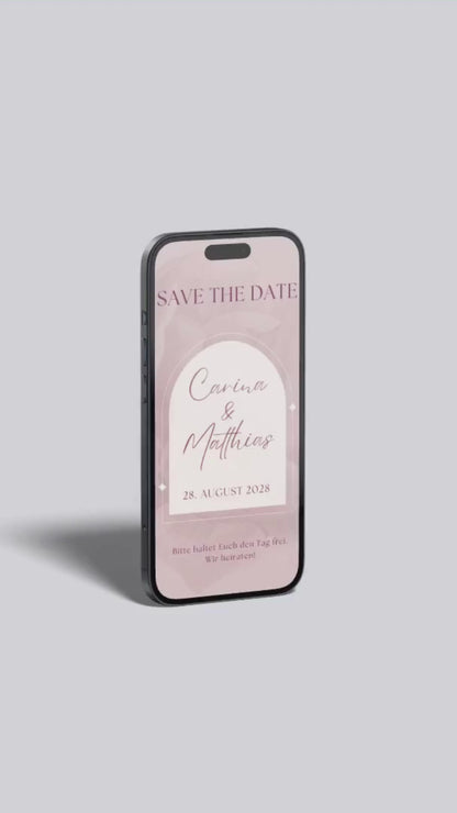 Digitale Save-the-Date Karte – Zarter Blütenrahmen