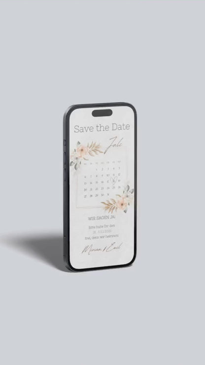 Save the Date Karte digital – Warm, elegant und zeitlos