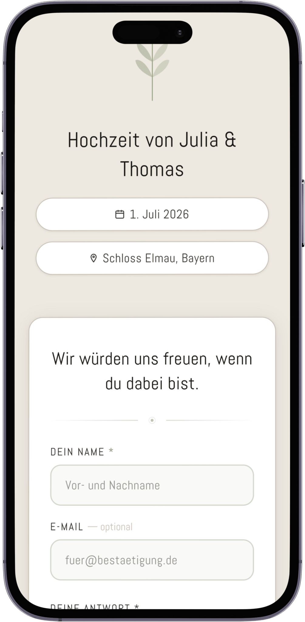RSVP – Rückmeldungen für deine Einladung - karten - digital