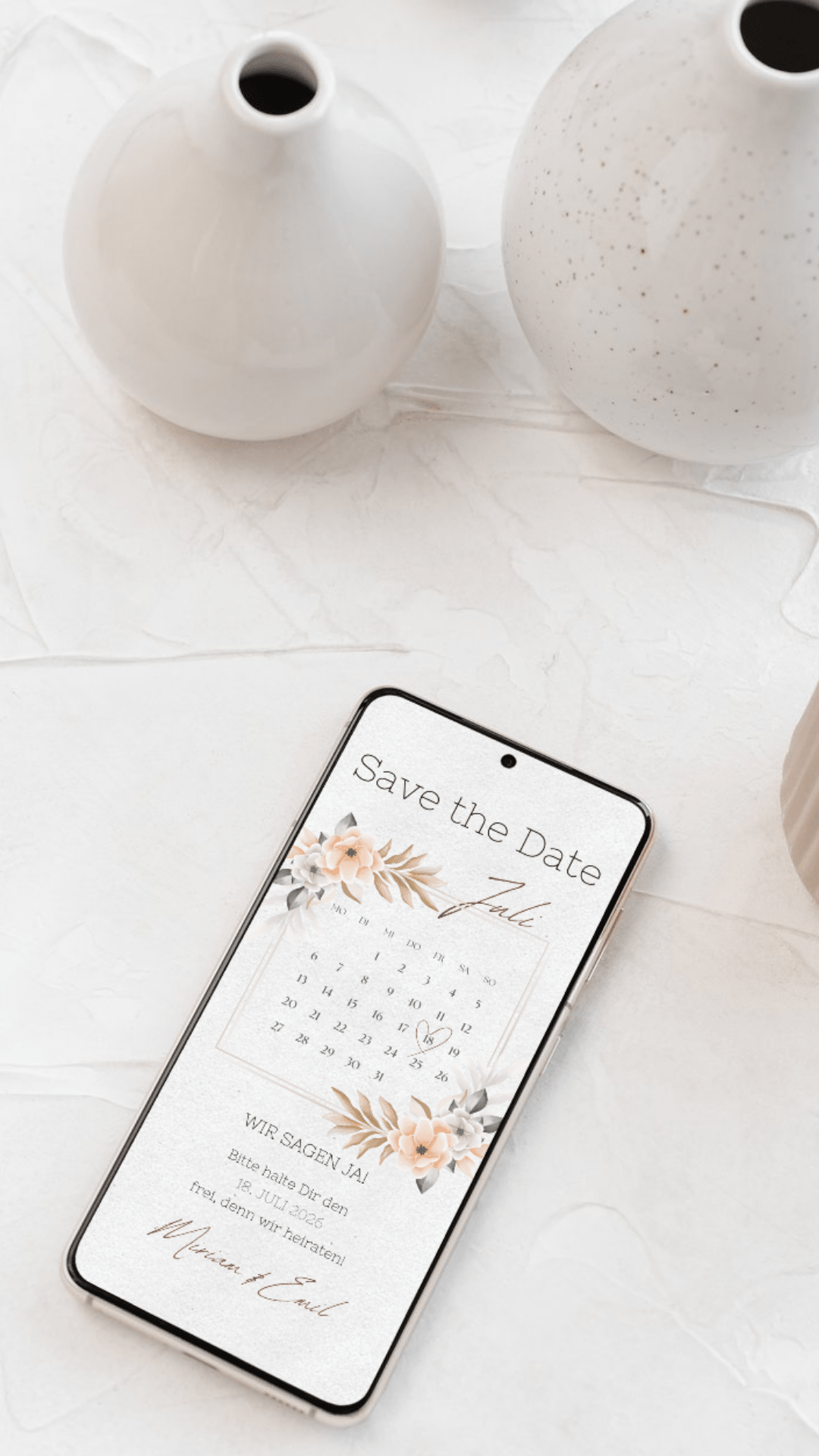 Save the Date Karte digital – Warm, elegant und zeitlos - karten - digital