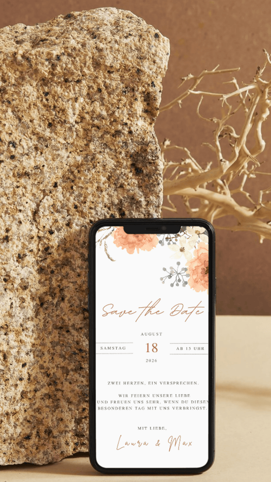 Save the Date Karte digital – Warmherzig, elegant und persönlich - karten - digital