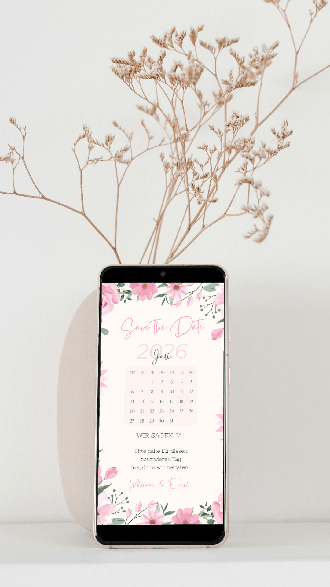 Save the Date Karte digital – Zart, verspielt und persönlich eure Hochzeit ankündigen - karten - digital